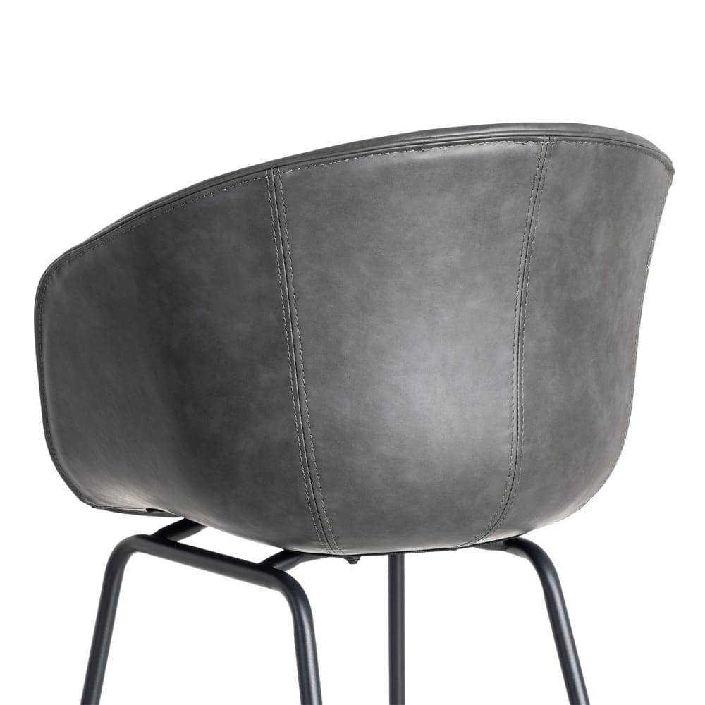 Silla Negra de Metal y Simil Piel, 59x50,5x81,5 cm, Requiere Montaje - Imagen 5