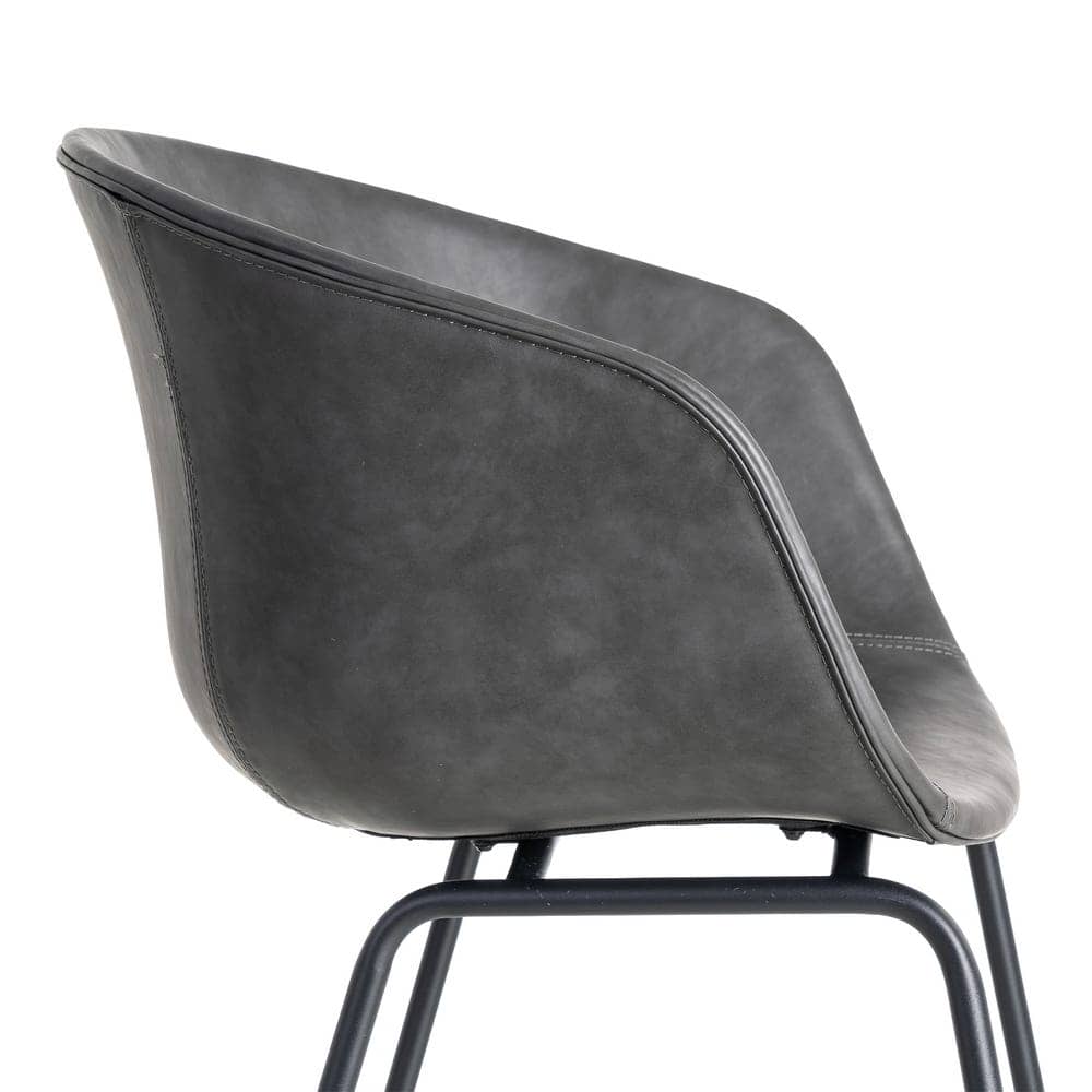 Silla Negra de Metal y Simil Piel, 59x50,5x81,5 cm, Requiere Montaje - Imagen 6