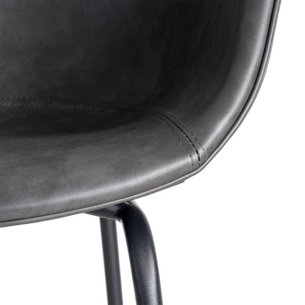 Silla Negra de Metal y Simil Piel, 59x50,5x81,5 cm, Requiere Montaje - Imagen 8