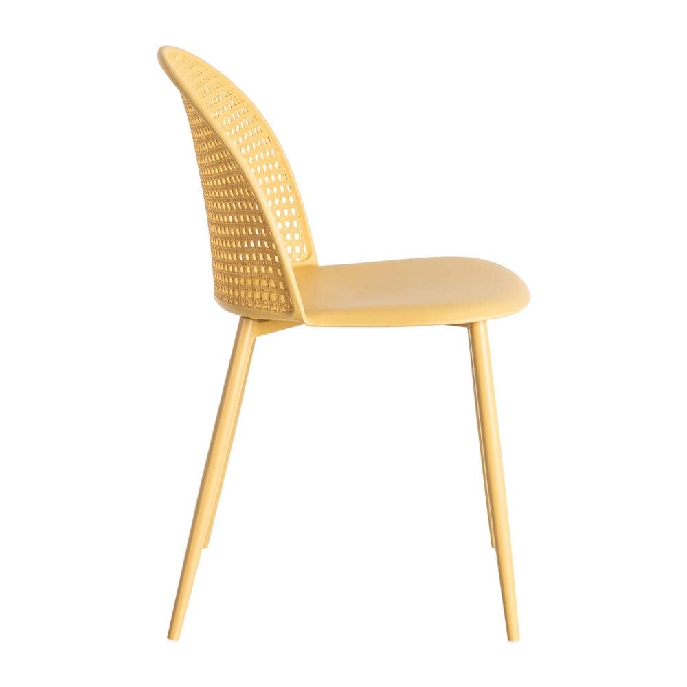 Silla Amarilla PP-Metal Exterior 51x46x80 cm, Altura Asiento 48 cm - Imagen 3