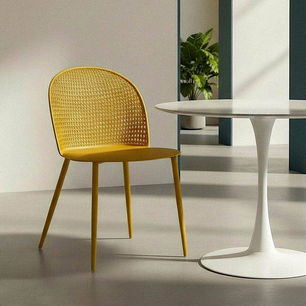 Silla Amarilla PP-Metal Exterior 51x46x80 cm, Altura Asiento 48 cm - Imagen 12