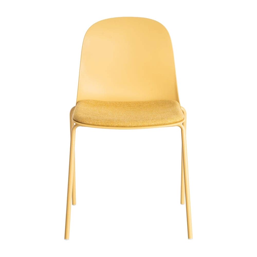 Silla Amarilla PP-Metal con Asiento de Poliéster, 46x51x85 cm - Imagen 2