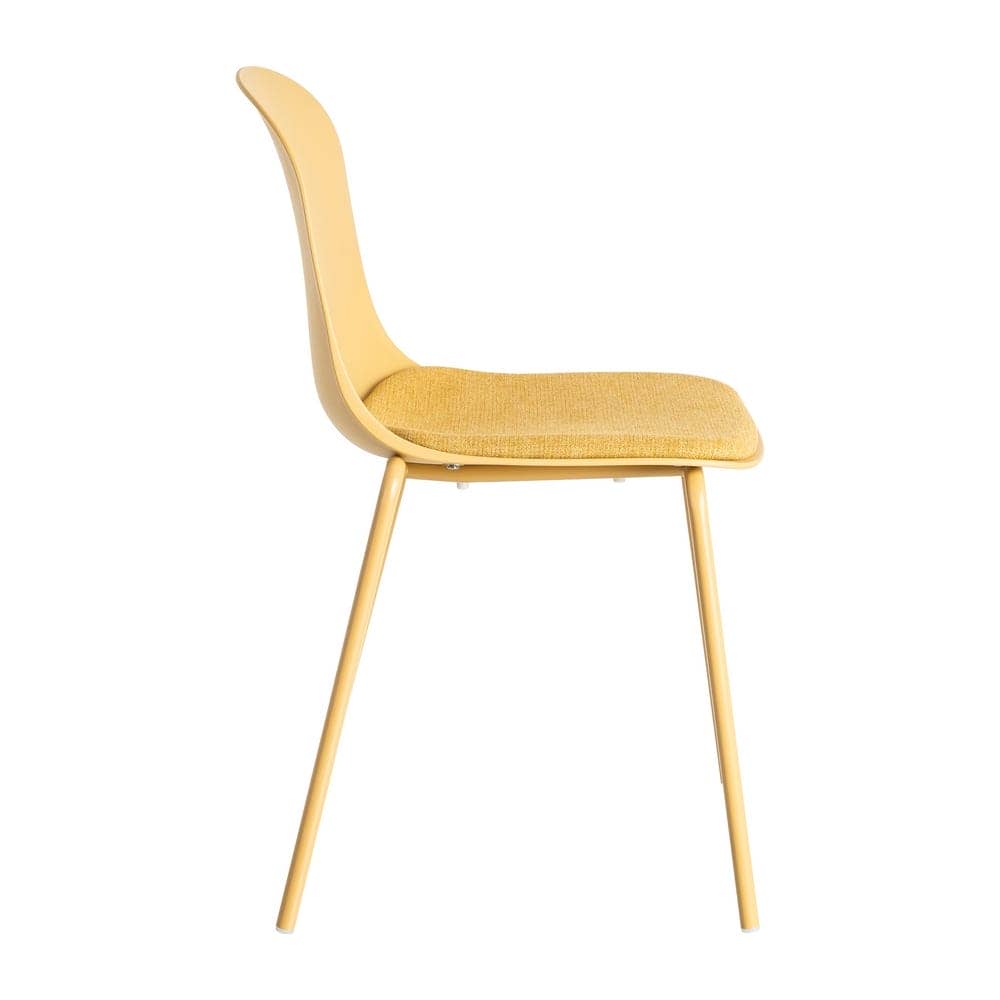 Silla Amarilla PP-Metal con Asiento de Poliéster, 46x51x85 cm - Imagen 3