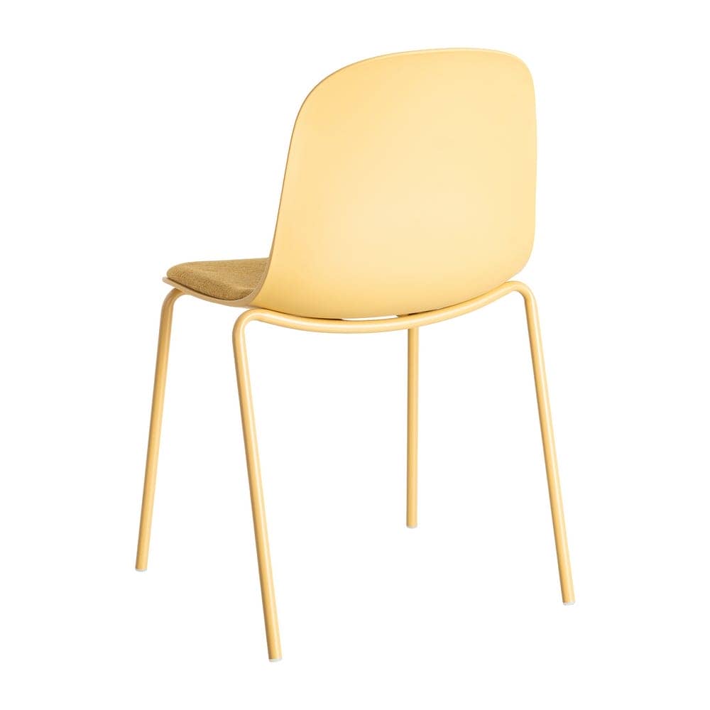 Silla Amarilla PP-Metal con Asiento de Poliéster, 46x51x85 cm - Imagen 4