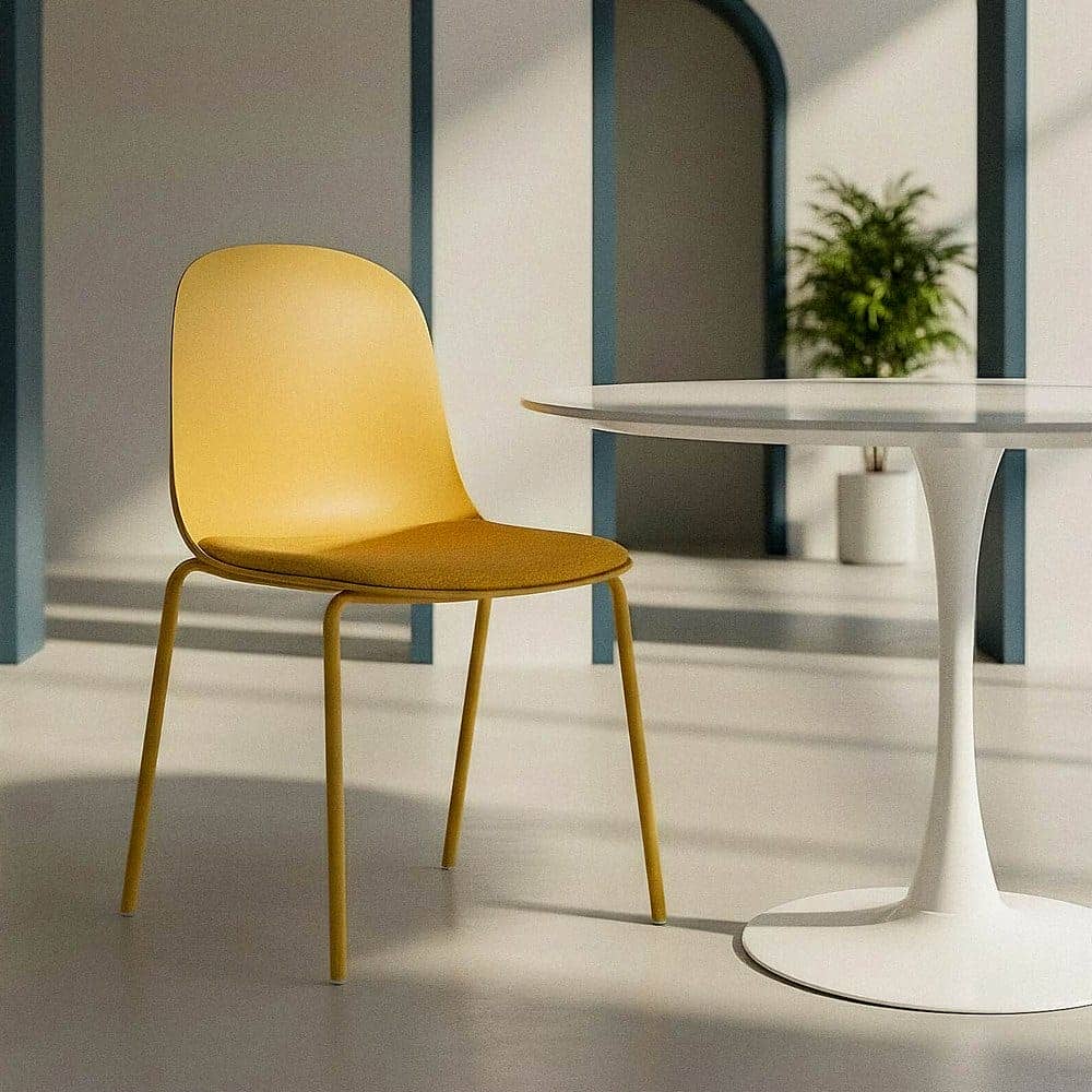 Silla Amarilla PP-Metal con Asiento de Poliéster, 46x51x85 cm - Imagen 12