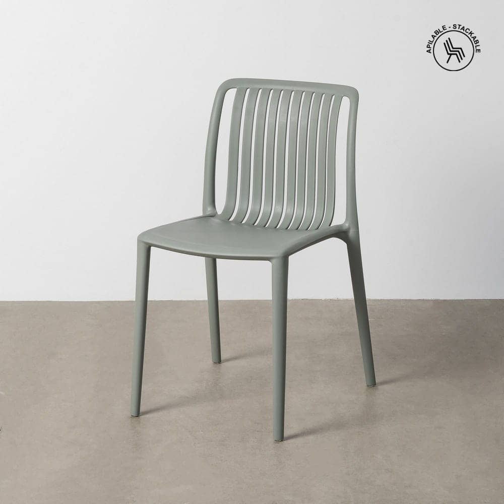 Silla Apilable Verde de Polipropileno para Exterior 47x51x77,5 cm - Imagen 2