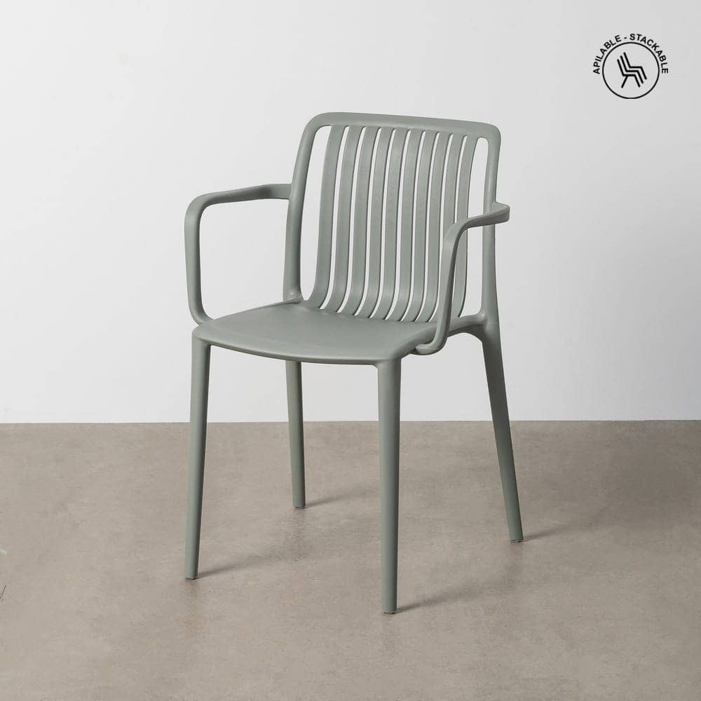 Silla Apilable Verde de Polipropileno Exterior 53x50x77,5 cm - Imagen 2