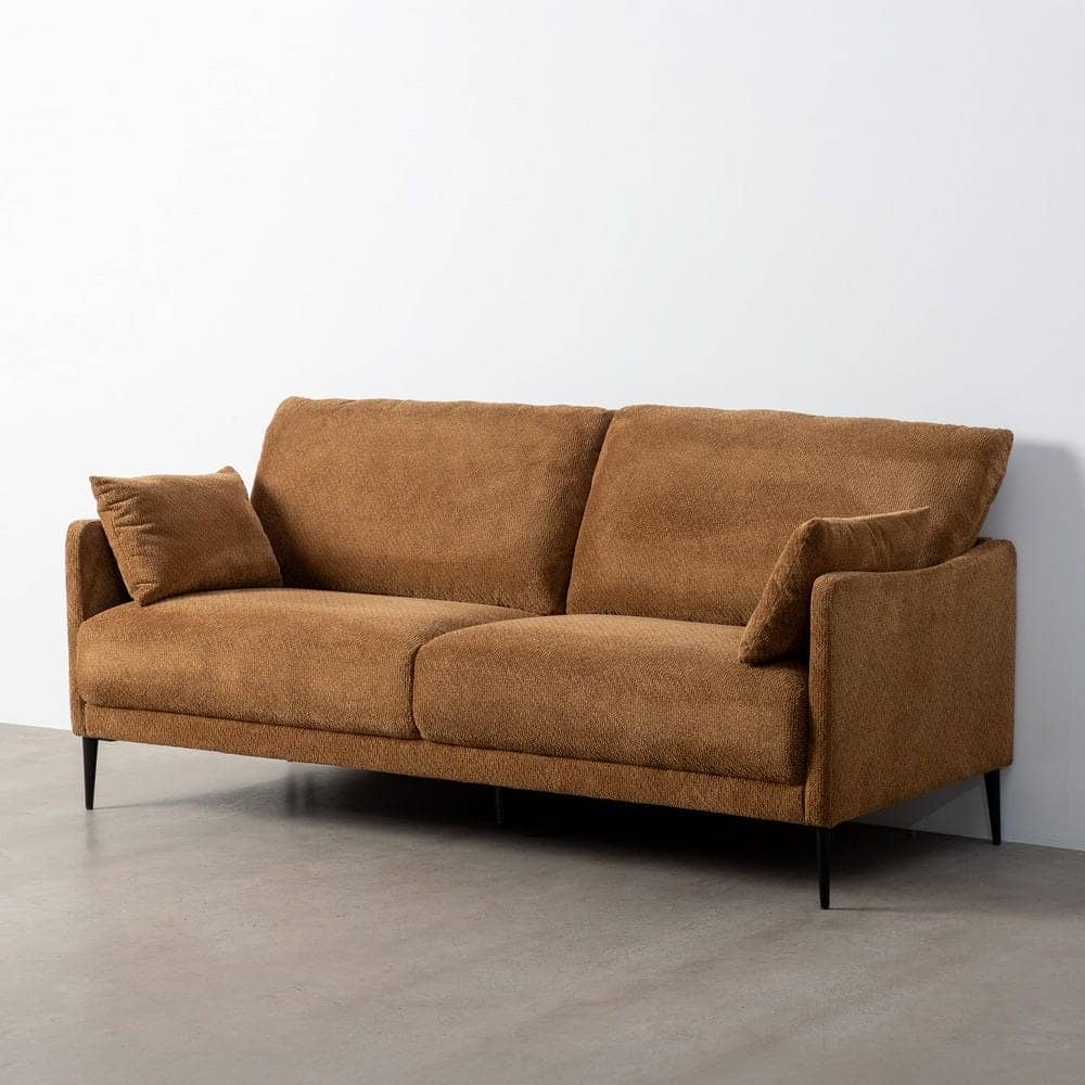 Sofá Marrón de Tejido 191x80x88 cm con Estructura de Madera de Eucalipto - Imagen 2
