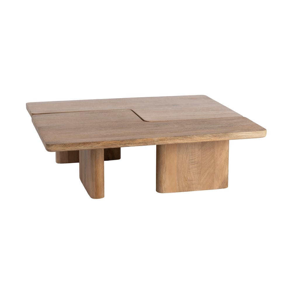 S/2 Mesa Centro Natural Madera De Mango 120 x 70 x 36 cm - Imagen 4