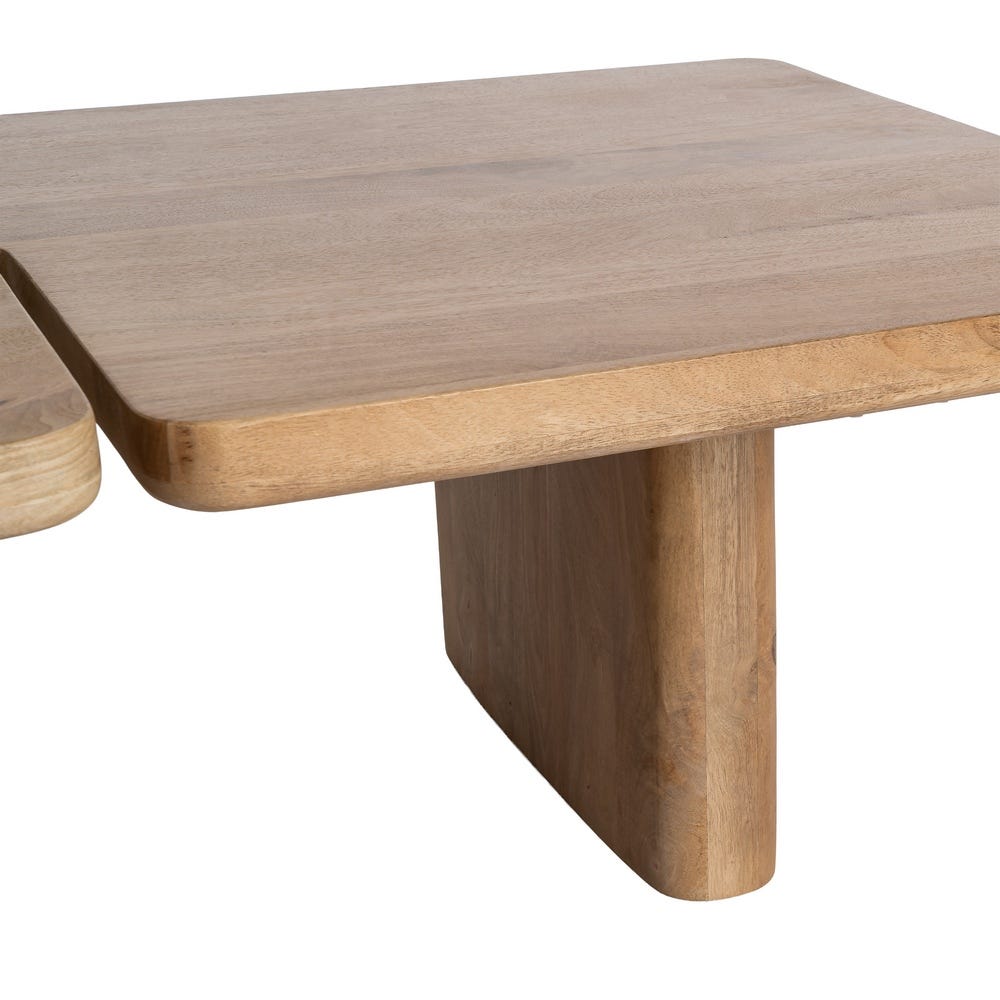 S/2 Mesa Centro Natural Madera De Mango 120 x 70 x 36 cm - Imagen 9