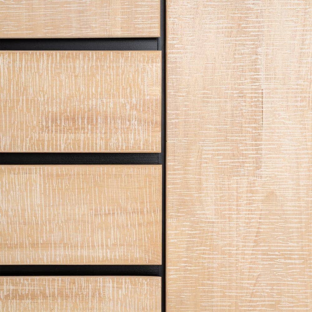 Armario Sintra Natural y Negro de Madera y Metal 89,5x40x204 cm - Imagen 7