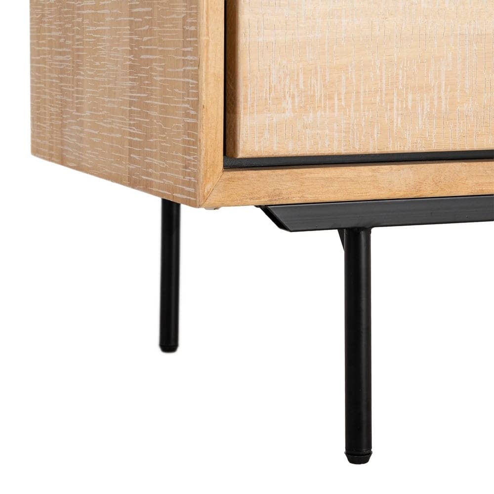 Armario Sintra Natural y Negro de Madera y Metal 89,5x40x204 cm - Imagen 3
