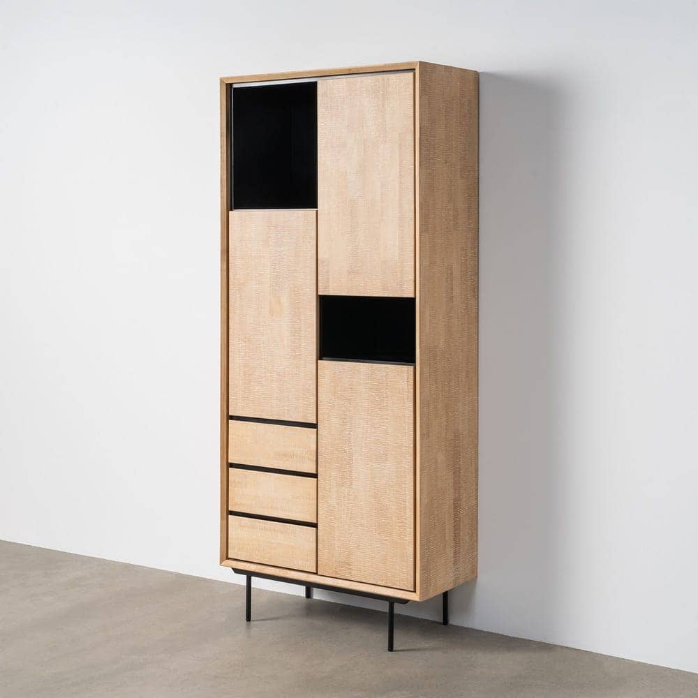 Armario Sintra Natural y Negro de Madera y Metal 89,5x40x204 cm - Imagen 9