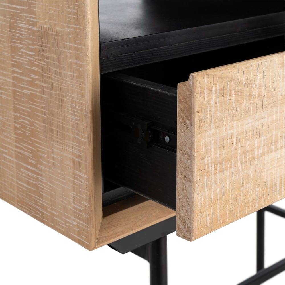 Armario Sintra Natural y Negro de Madera y Metal 84,5x40x153 cm - Imagen 5