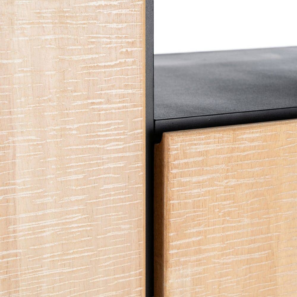 Armario Sintra Natural y Negro de Madera y Metal 84,5x40x153 cm - Imagen 7
