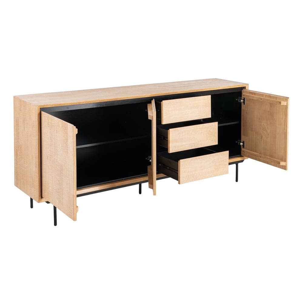 Aparador Sintra Natural y Negro de Madera y Metal 200x40x86.5 cm - Imagen 2