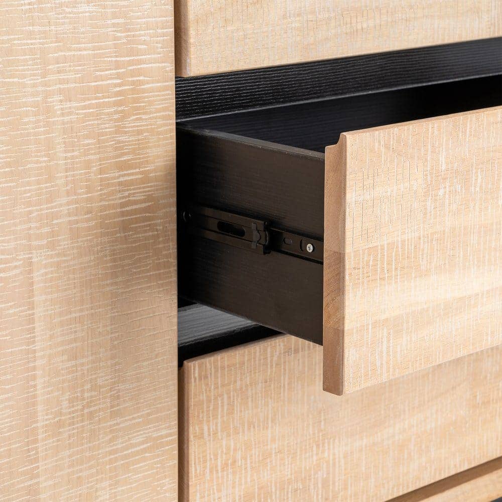 Aparador Sintra Natural y Negro de Madera y Metal 200x40x86.5 cm - Imagen 6