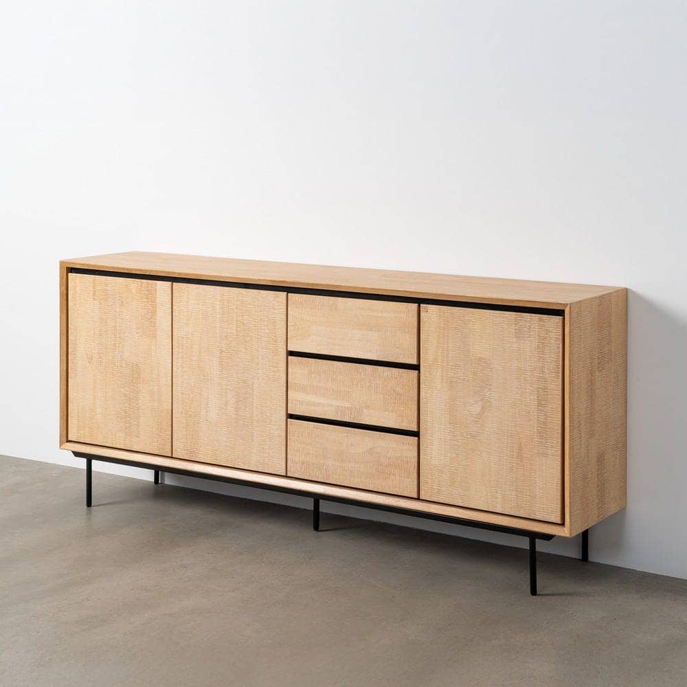 Aparador Sintra Natural y Negro de Madera y Metal 200x40x86.5 cm - Imagen 10