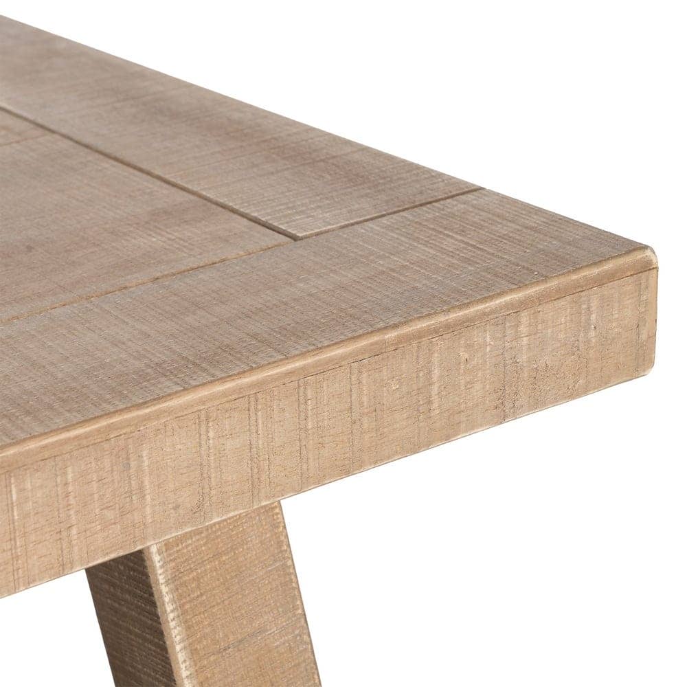 Mesa de Centro Natural de Madera de Caucho 130x70x46 cm - Imagen 6