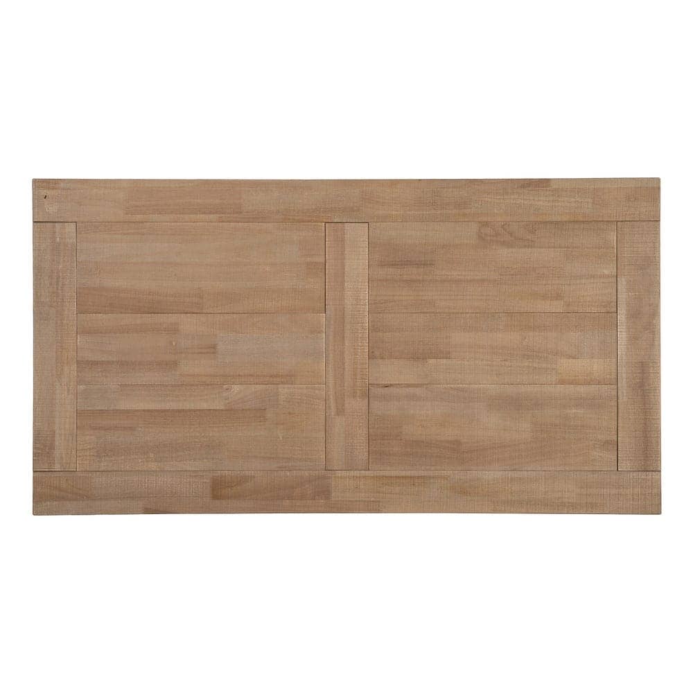 Mesa de Centro Natural de Madera de Caucho 130x70x46 cm - Imagen 5