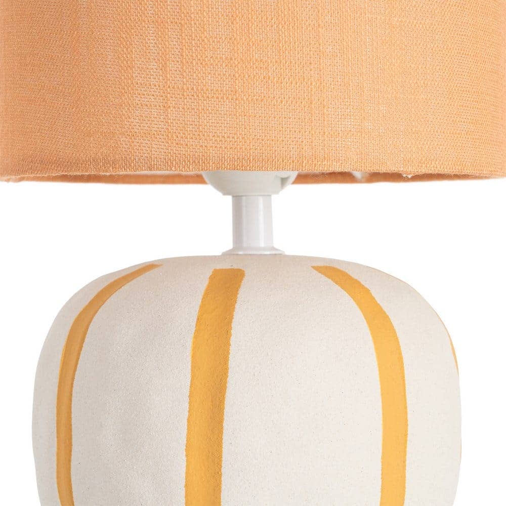 Lámpara de Mesa Cerámica con Pantalla de Tejido, 22,5x22,5x43 cm - Imagen 4