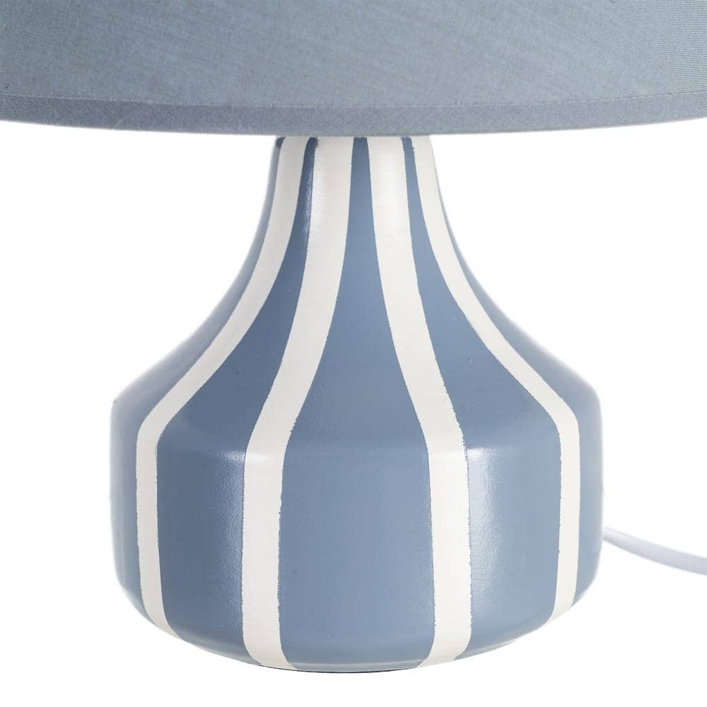 Lámpara de Mesa Azul Cerámica con Tulipa Textil 22x22x30 cm - Imagen 6