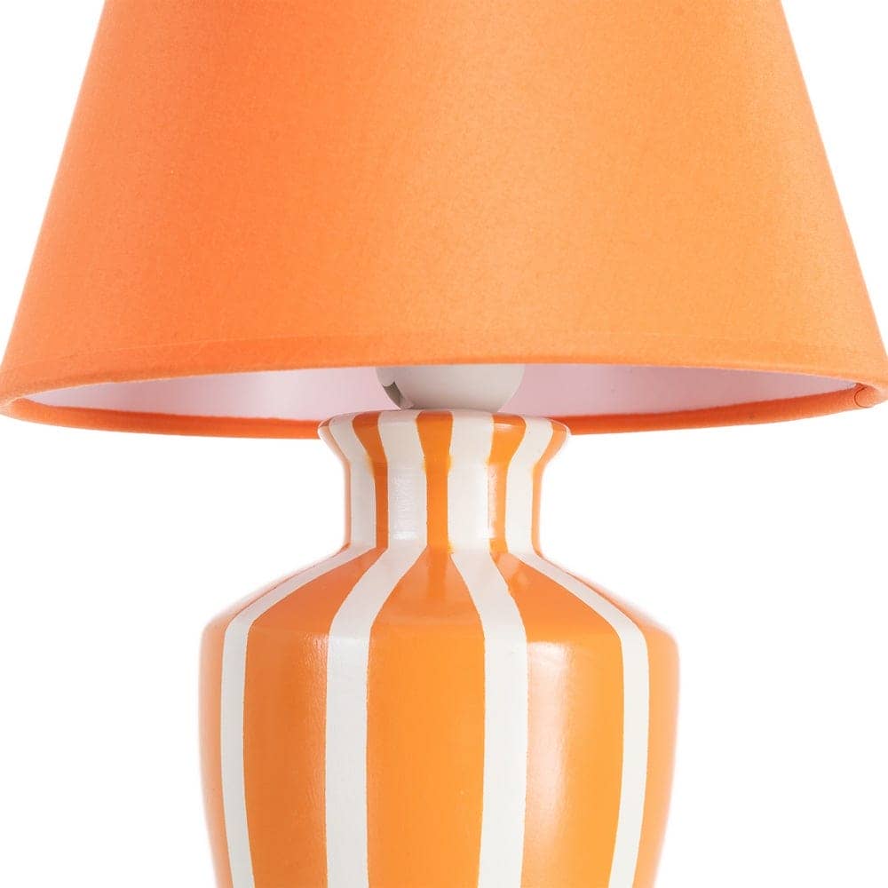 Lámpara de Mesa Naranja Cerámica y Tejido, 22x22x31 cm, E27 - Imagen 4