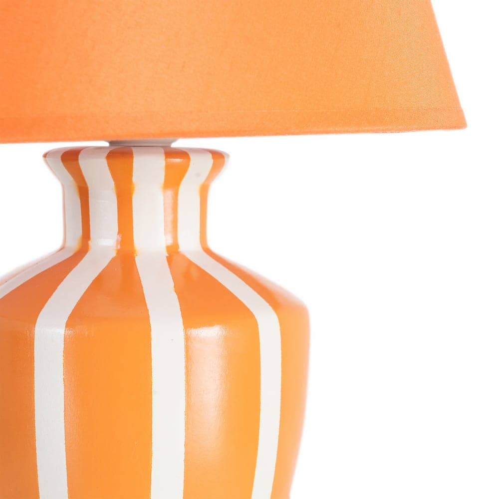 Lámpara de Mesa Naranja Cerámica y Tejido, 22x22x31 cm, E27 - Imagen 5