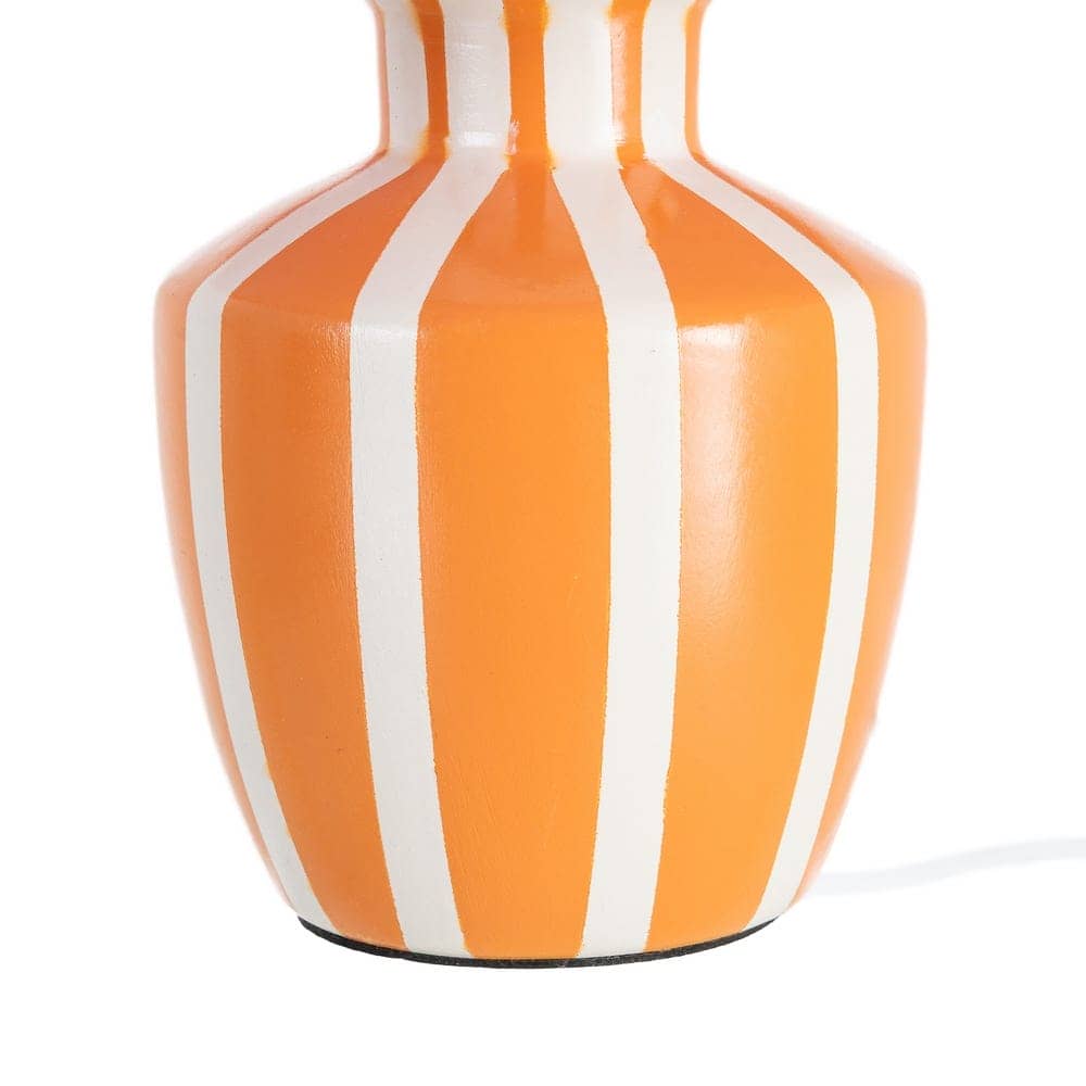 Lámpara de Mesa Naranja Cerámica y Tejido, 22x22x31 cm, E27 - Imagen 6