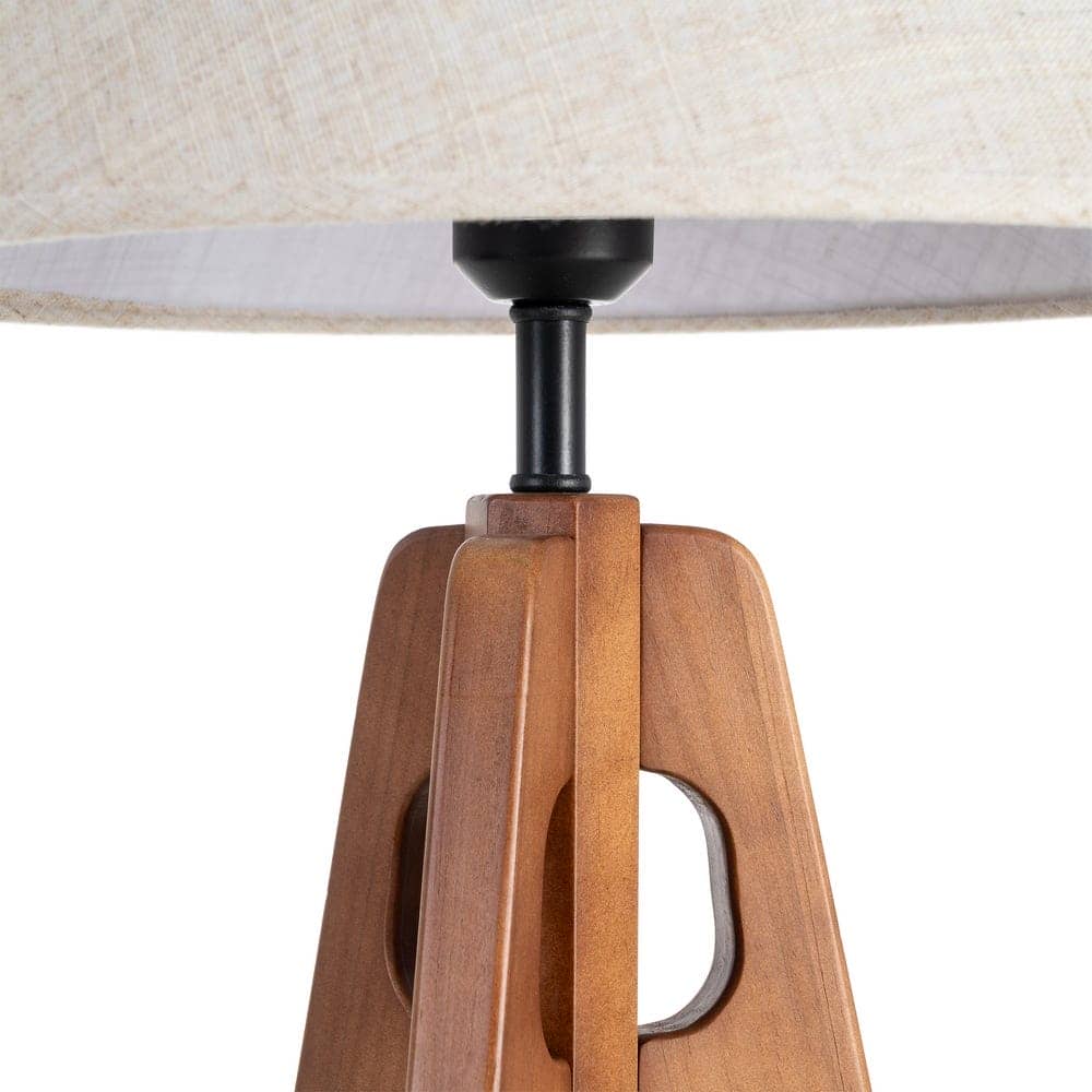 Lámpara de Mesa Marrón de Tejido y Madera 35x35x54 cm E27 - Imagen 4