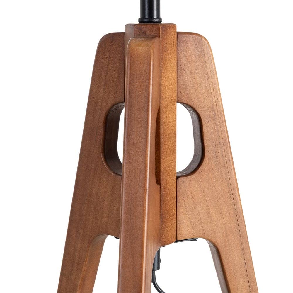 Lámpara de Mesa Marrón de Tejido y Madera 35x35x54 cm E27 - Imagen 5