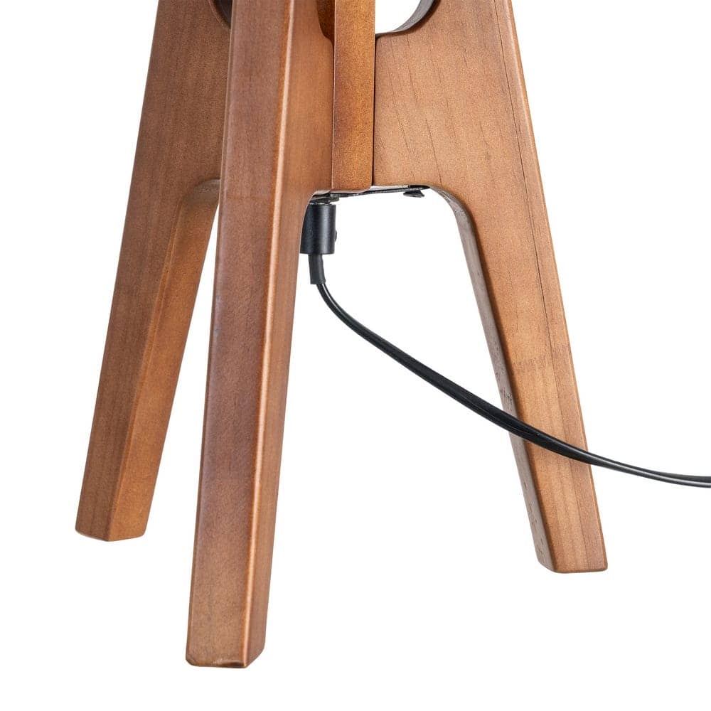 Lámpara de Mesa Marrón de Tejido y Madera 35x35x54 cm E27 - Imagen 6