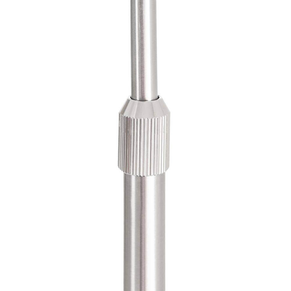 Lámpara de Suelo Regulable Plata-Negro con Base de Mármol y Tulipa de Algodón - Imagen 5