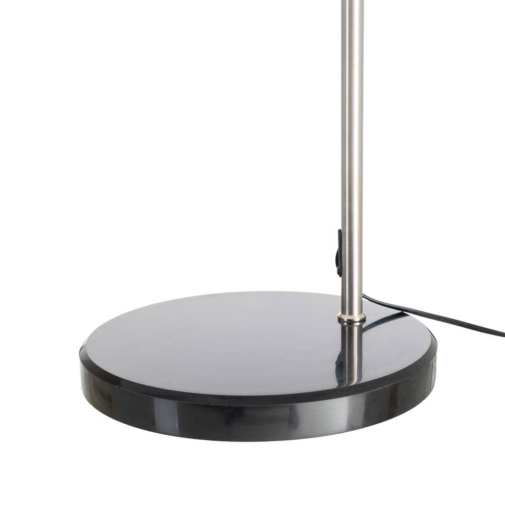Lámpara de Suelo Regulable Plata-Negro con Base de Mármol y Tulipa de Algodón - Imagen 6