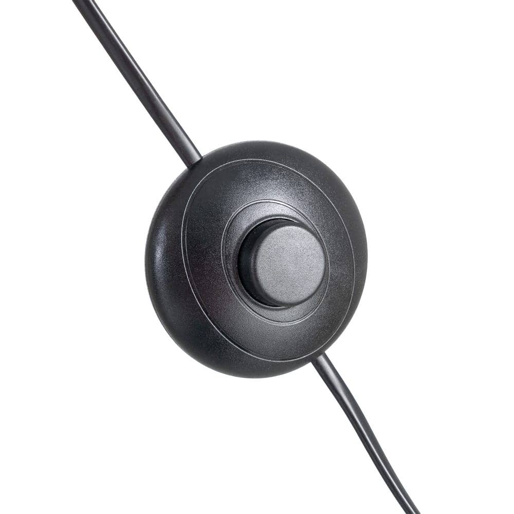 Lámpara de Suelo Regulable Plata-Negro con Base de Mármol y Tulipa de Algodón - Imagen 2