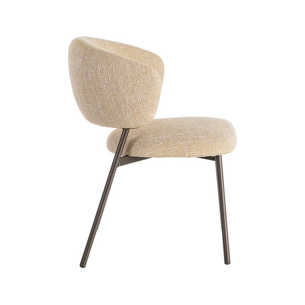 Silla Jaspeada Mostaza Tejido 100% Poliéster y Metal 57x60x81 cm - Imagen 3