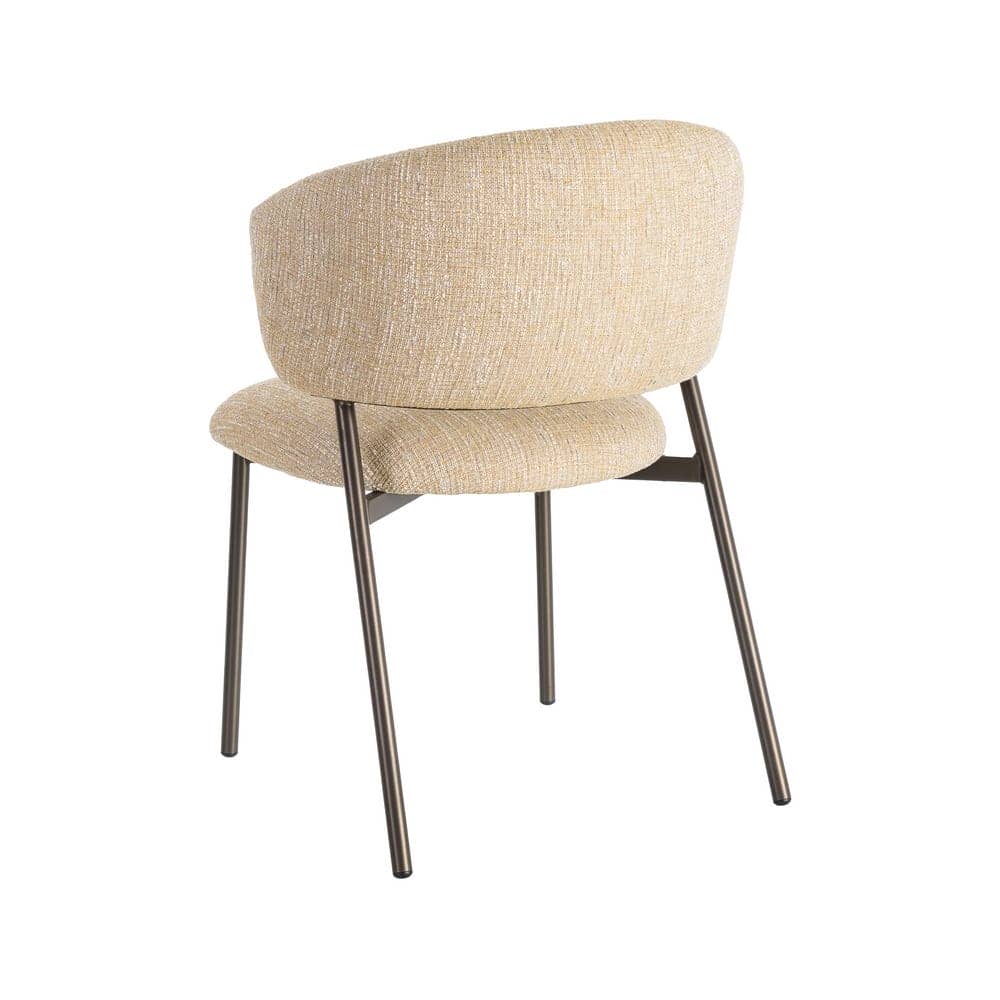 Silla Jaspeada Mostaza Tejido 100% Poliéster y Metal 57x60x81 cm - Imagen 4