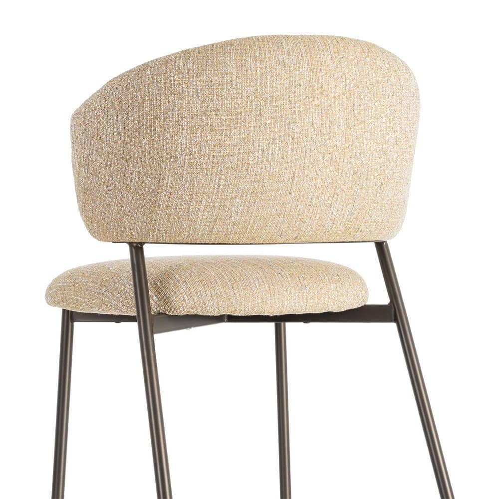 Silla Jaspeada Mostaza Tejido 100% Poliéster y Metal 57x60x81 cm - Imagen 5