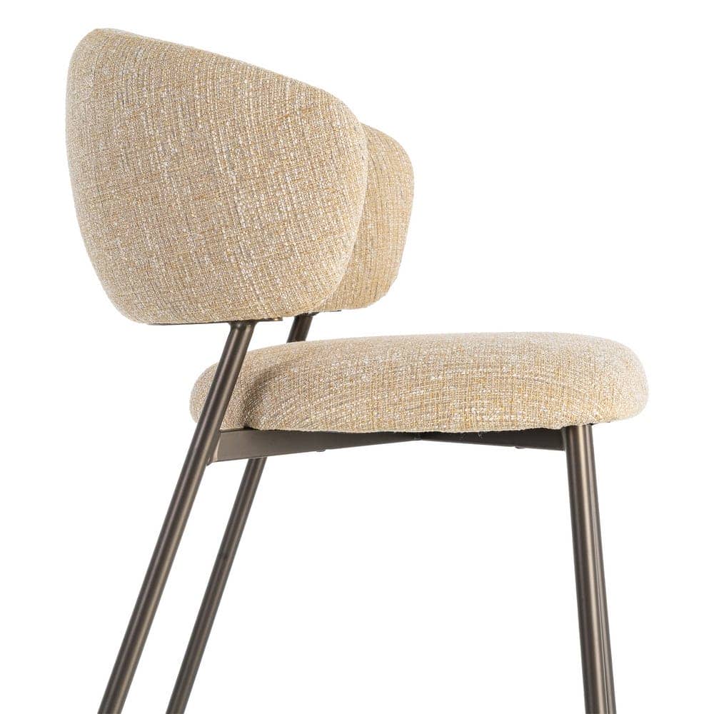 Silla Jaspeada Mostaza Tejido 100% Poliéster y Metal 57x60x81 cm - Imagen 6