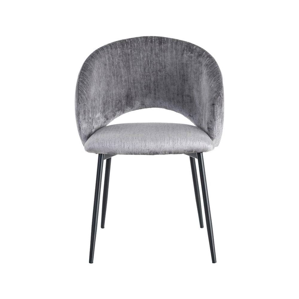 Silla Gris de Poliéster y Metal, 58x60x80,5 cm, Altura Asiento 47 cm - Imagen 2