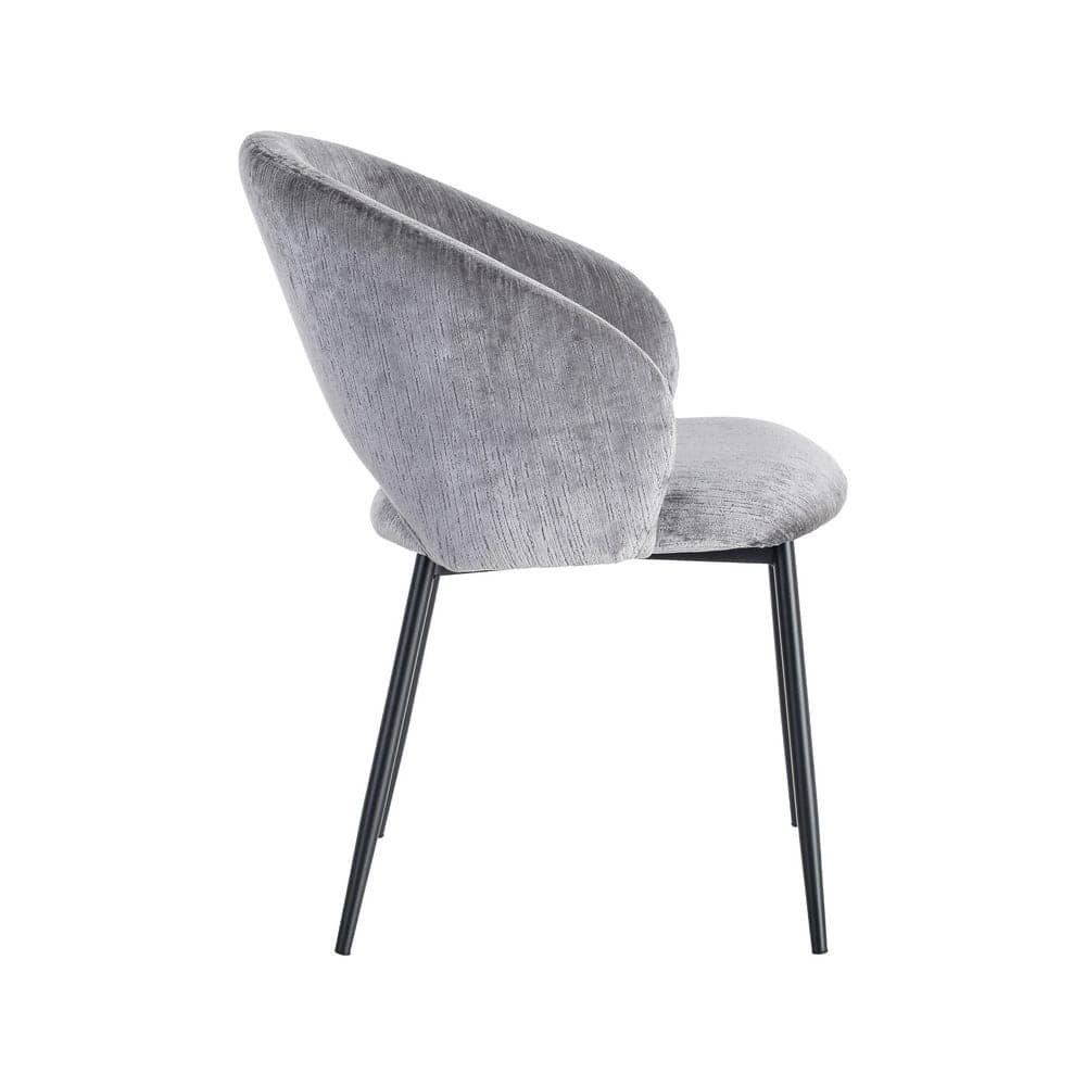 Silla Gris de Poliéster y Metal, 58x60x80,5 cm, Altura Asiento 47 cm - Imagen 3