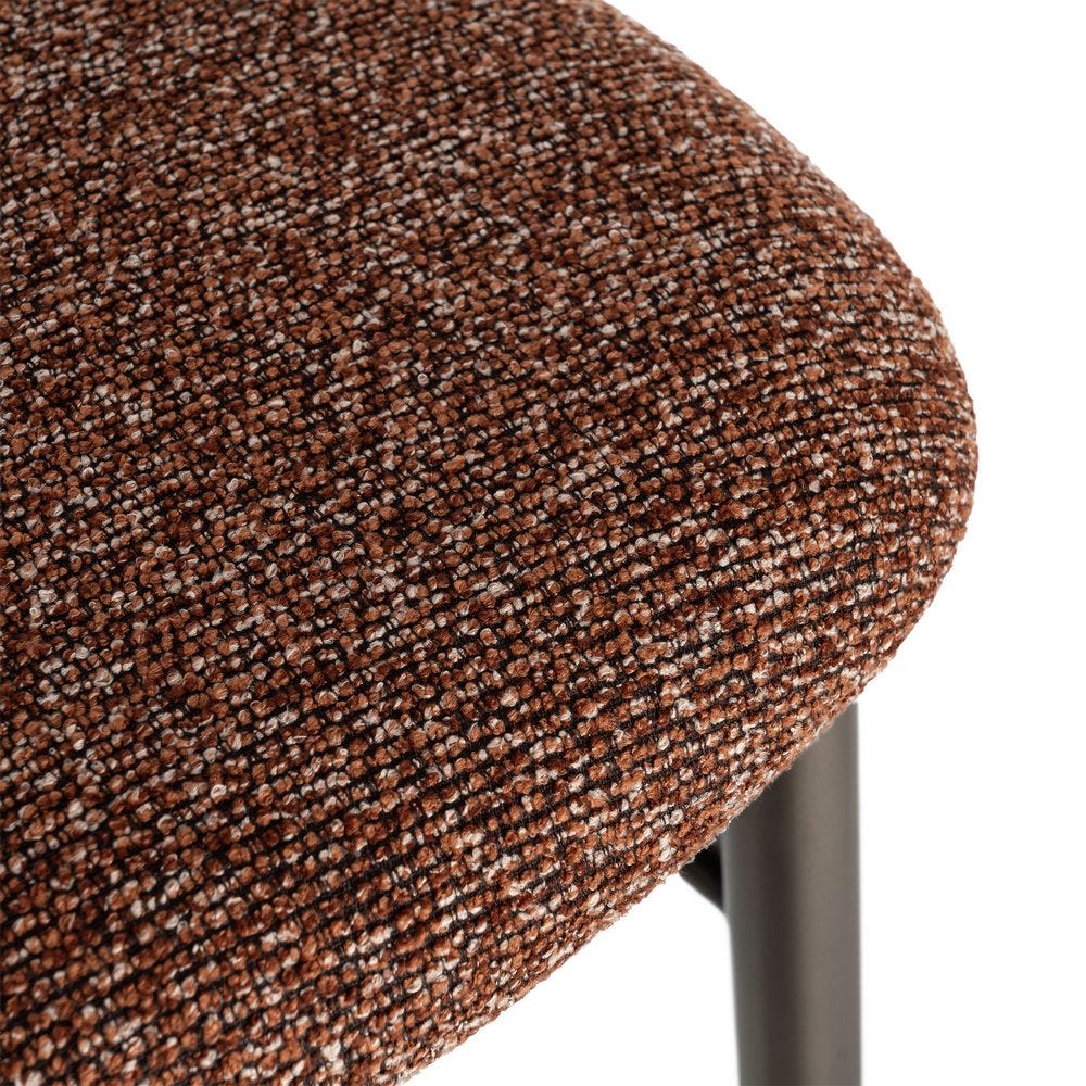 Pack de 2 Taburete color teja tapizado en tela con estructura metálica estilo contract 53 x 52 x 95 cm - Imagen 12