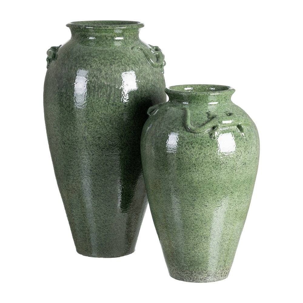 Jarrón Verde Cerámica Decorativo 34x34x60 cm - Boca 17,5 cm - Imagen 3