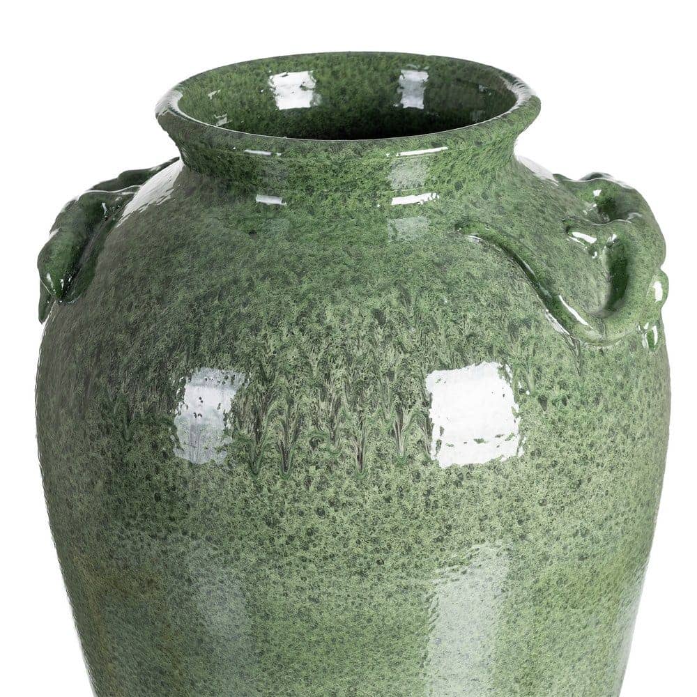 Jarrón Verde Cerámica Decorativo 34x34x60 cm - Boca 17,5 cm - Imagen 4