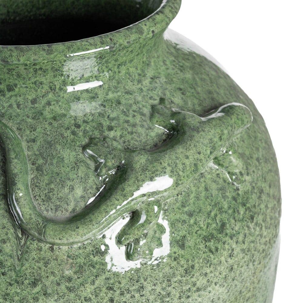 Jarrón Verde Cerámica Decorativo 34x34x60 cm - Boca 17,5 cm - Imagen 5