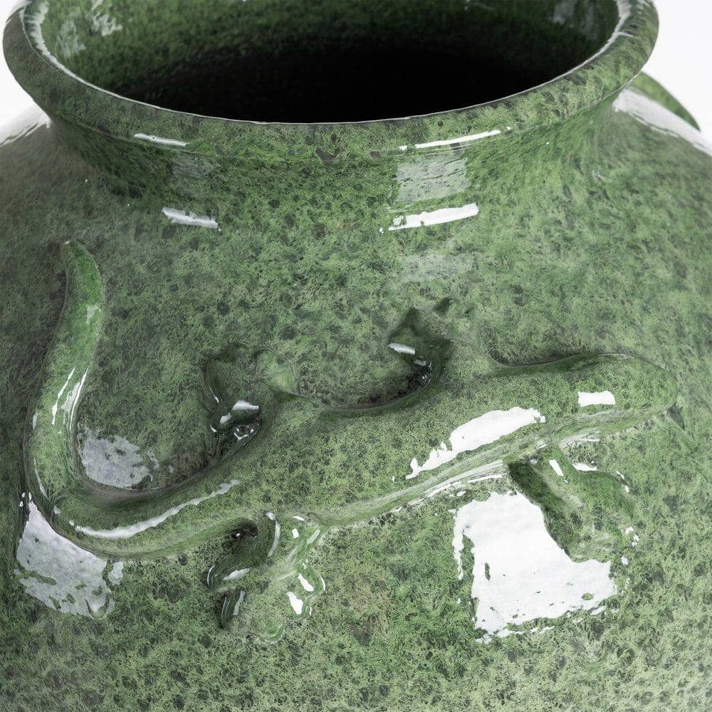 Jarrón Verde Cerámica Decorativo 34x34x60 cm - Boca 17,5 cm - Imagen 6