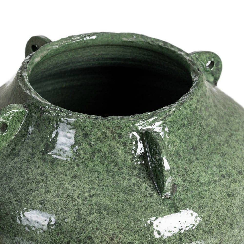 Jarrón Verde Cerámica Decorativo 40x40x22 cm con Boca de 17 cm - Imagen 4