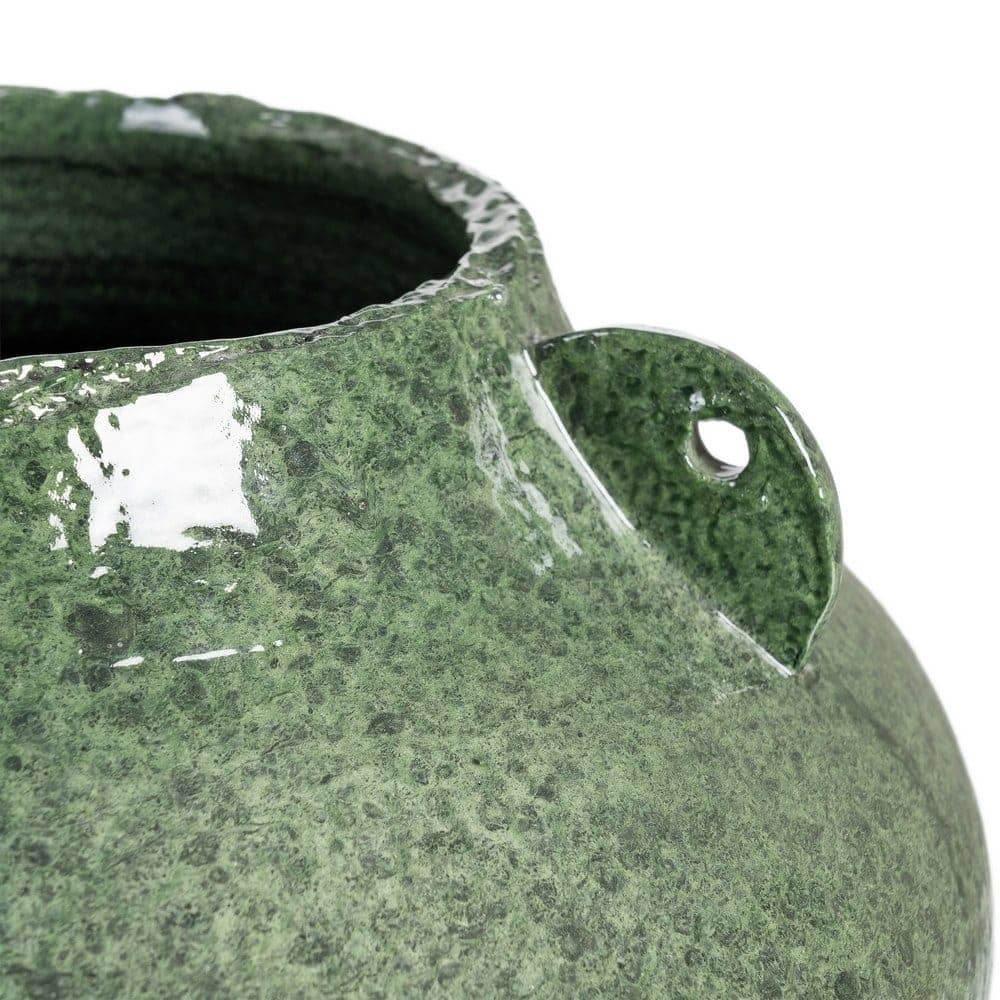 Jarrón Verde Cerámica Decorativo 40x40x22 cm con Boca de 17 cm - Imagen 6