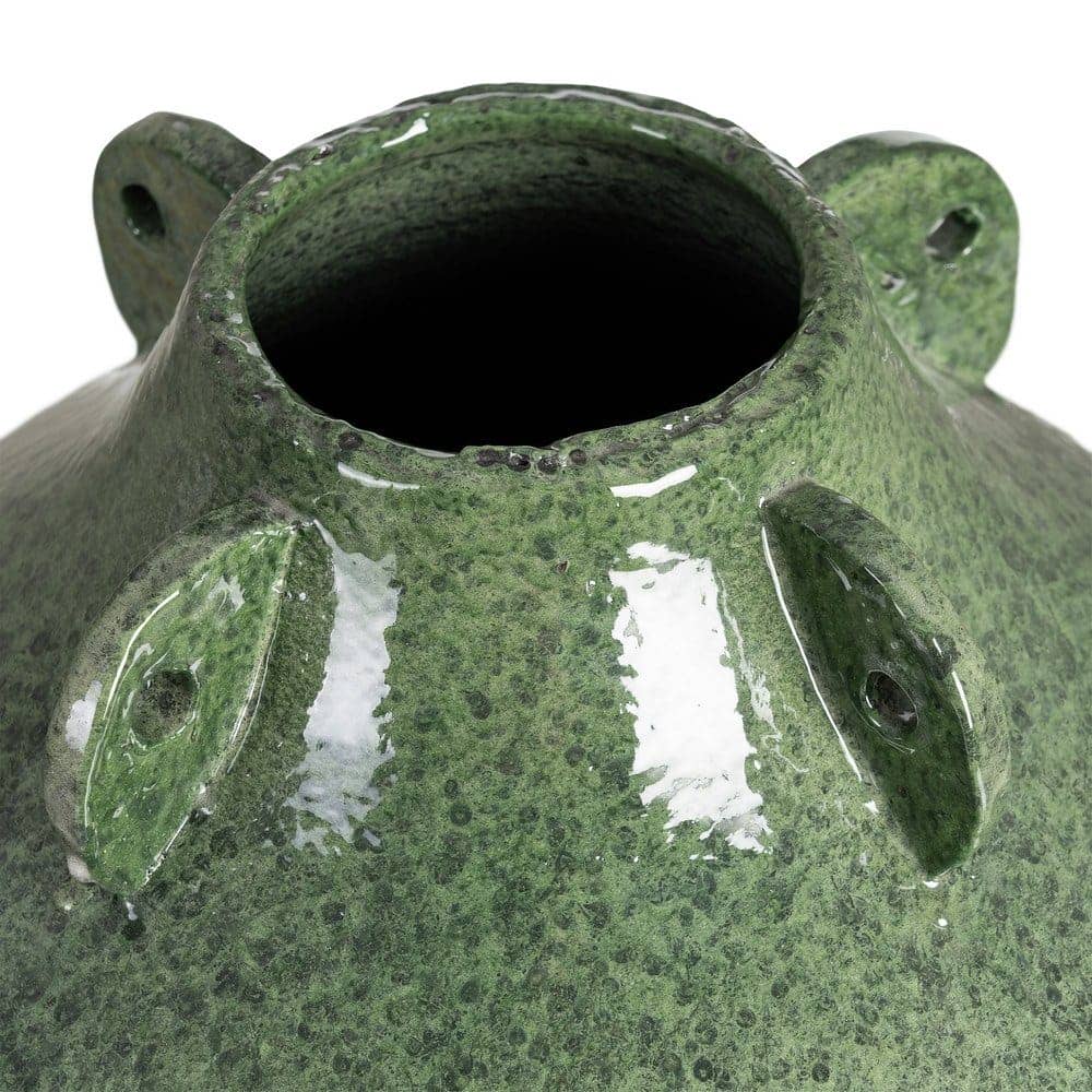 Jarrón Verde Cerámica 30x30x40 cm con Boca de 9 cm - Imagen 4