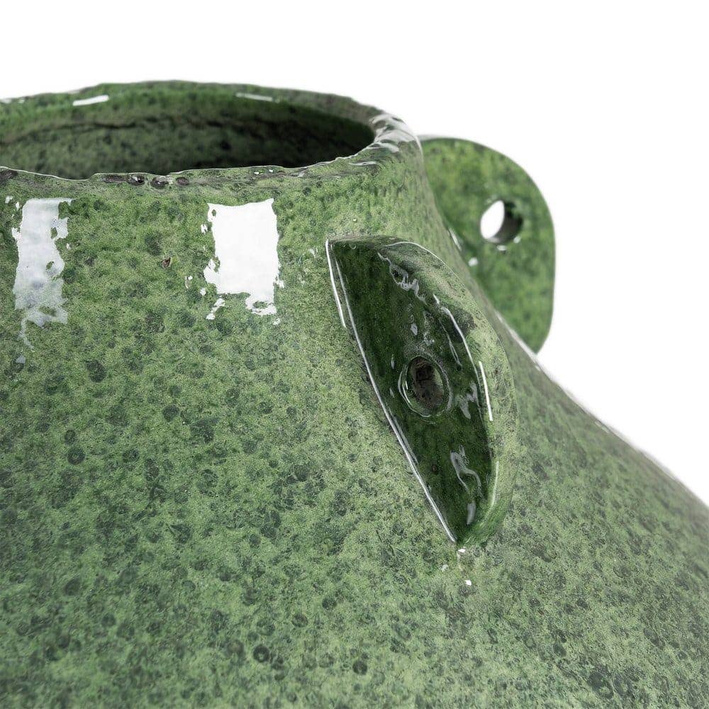 Jarrón Verde Cerámica 30x30x40 cm con Boca de 9 cm - Imagen 5